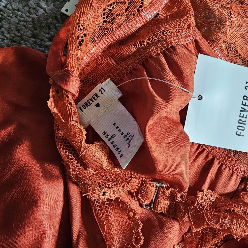 Forever 21 satin lingeire romper sienna small - Picture 6 of 7